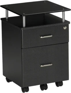 Mayline Vision Glass Top Pedestal Anthracite [973ANT]