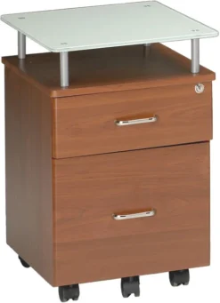 Mayline Vision Glass Top Pedestal Medium Cherry [973MEC]