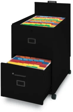 Mayline Mobilizers File With Lid & Drawer Black [9P620BLK]