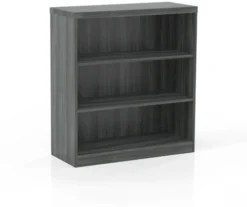 Mayline Aberdeen 3 Shelf Bookcase Fixed Shelf Gray Steel [AB3S36LGS]