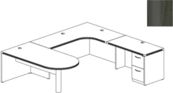 Mayline Aberdeen Office Desk Set Gray Steel [AT13LGS]