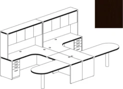Mayline Aberdeen Office Desk Set Mocha [AT21LDC]