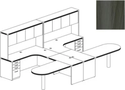 Mayline Aberdeen Office Desk Set Gray Steel [AT21LGS]