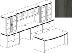 Mayline Aberdeen Office Desk Set Gray Steel [AT7LGS]