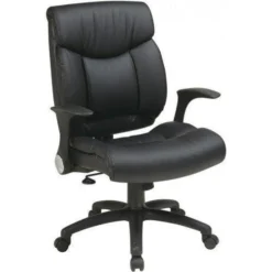 Office Star Faux Leather Managers Chair With Flip Arms [FL89675]