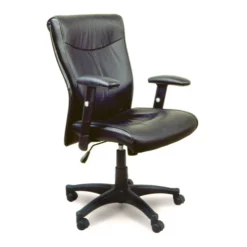 Black Leather Mercado Office Task Chair [2528]
