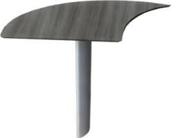 Mayline Medina Curved Desk Extension Left Gray Steel [MNEXTLLGS]