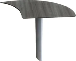 Mayline Medina Curved Desk Extension Right Gray Steel [MNEXTRLGS]