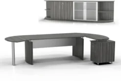 Mayline Medina Office Desk Set Gray Steel [MNT10LGS]