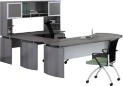 Mayline Medina Office Desk Set Gray Steel [MNT31LGS]