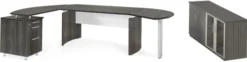 Mayline Medina Office Desk Set Gray Steel [MNT8LGS]