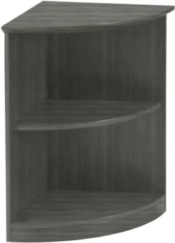 Mayline Medina Bookcase 2 Shelf 1/4 Round Gray Steel [MVBQ2LGS]