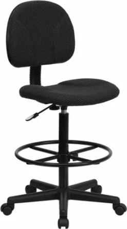 Adjustable Height Office Stool [BT-659-BLK-GG]