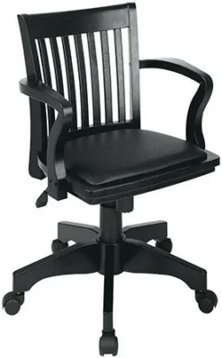 Black Wooden Bankers Chair [108BLK-3]