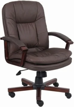 Boss Brown LeatherPlus Office Chair [B796]