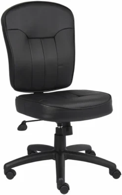 Boss LeatherPlus Armless Office Chair [B1560]