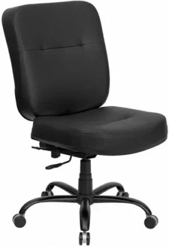 Hercules Black Leather Heavy Duty Task Chair [WL-735SYG-BK-LEA-GG]
