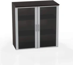 Mayline Medina 36" Glass Door Cabinet Mocha [MGDCLDC]