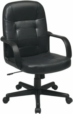 Office Star Eco Leather Mid Back Managers Chair [EC3393]