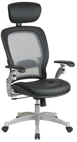 Platinum Finish Air Grid Chair With Headrest [36806]
