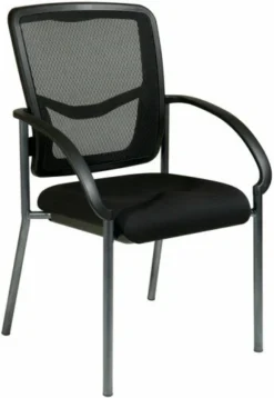 Titanium Finish Mesh Back Guest Chair With Arms [85670]